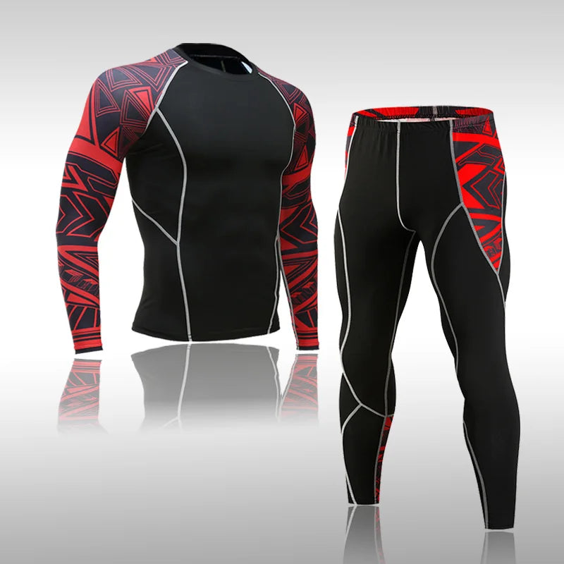 Homem compressão esportes terno de secagem rápida transpiração treinamento fitness mma kit rashguard masculino roupas esportivas jogging correndo