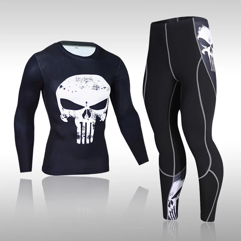 Sportswear de secagem rápida masculina, Running Sports Suit, MMA Rash Guard, Compressão Vestuário, Fitness Training Kit, Roupa interior térmica