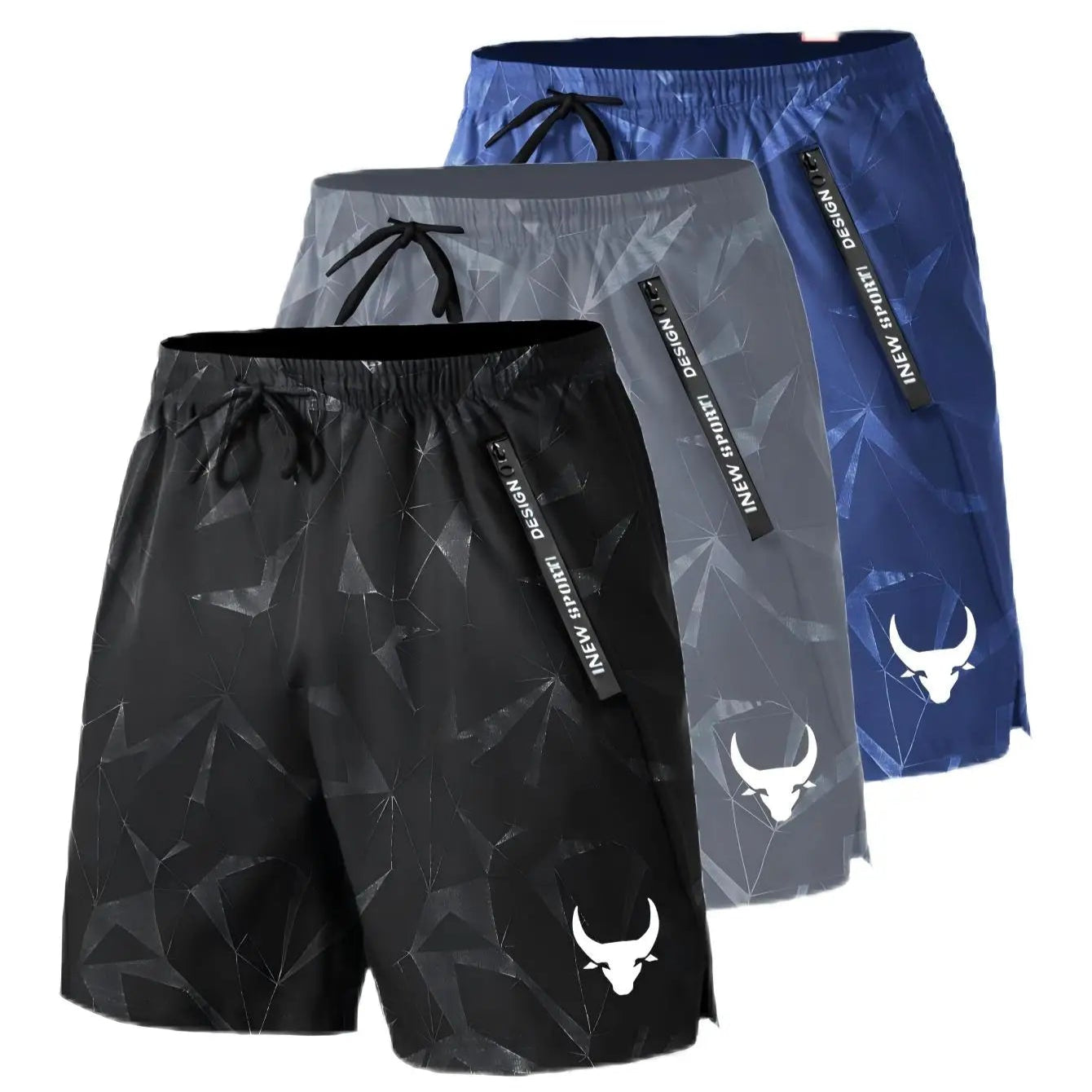 Tendência esportiva masculina shorts de 3 peças shorts de treinamento respiráveis e confortáveis