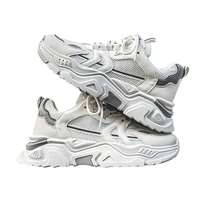 Sapatos masculinos de verão, malha respirável, sapatos esportivos casuais, estudantes do ensino médio, versátil, aumento, fun...