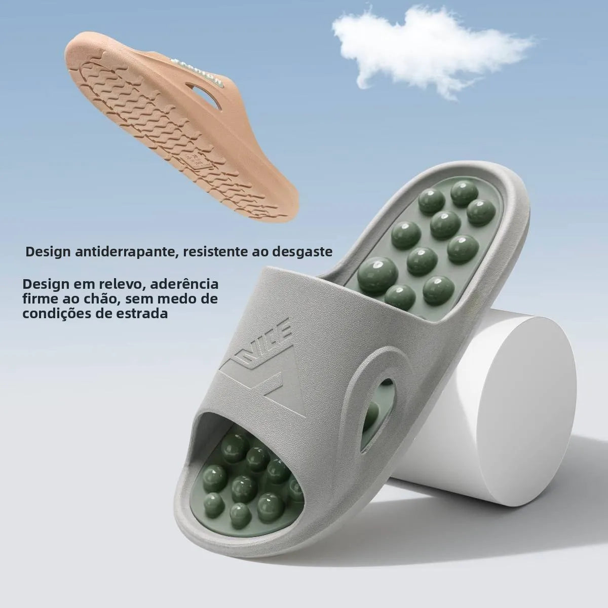 Chinelos de massagem para uso interno, para homens, uso doméstico, antiderrapante, verão, banheiro, sola de seixo, saúde, pon...