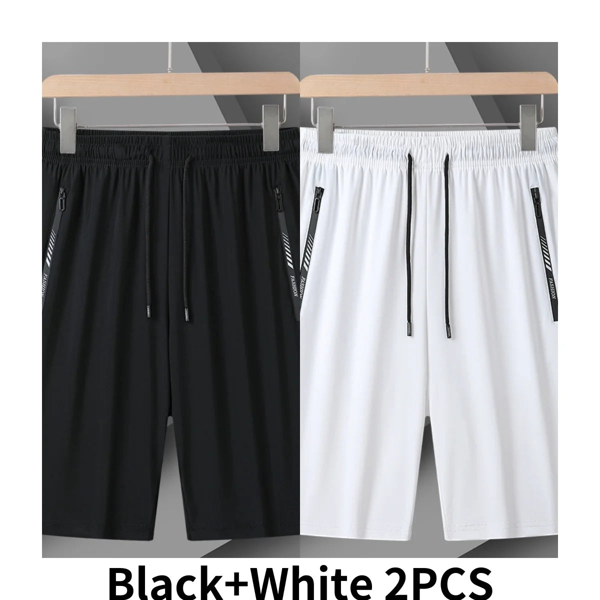 Moda casual versátil modelos de fitness esportes shorts homens verão gelo fresco tecido conforto shorts cor sólida drawstr modelos 2 pçs