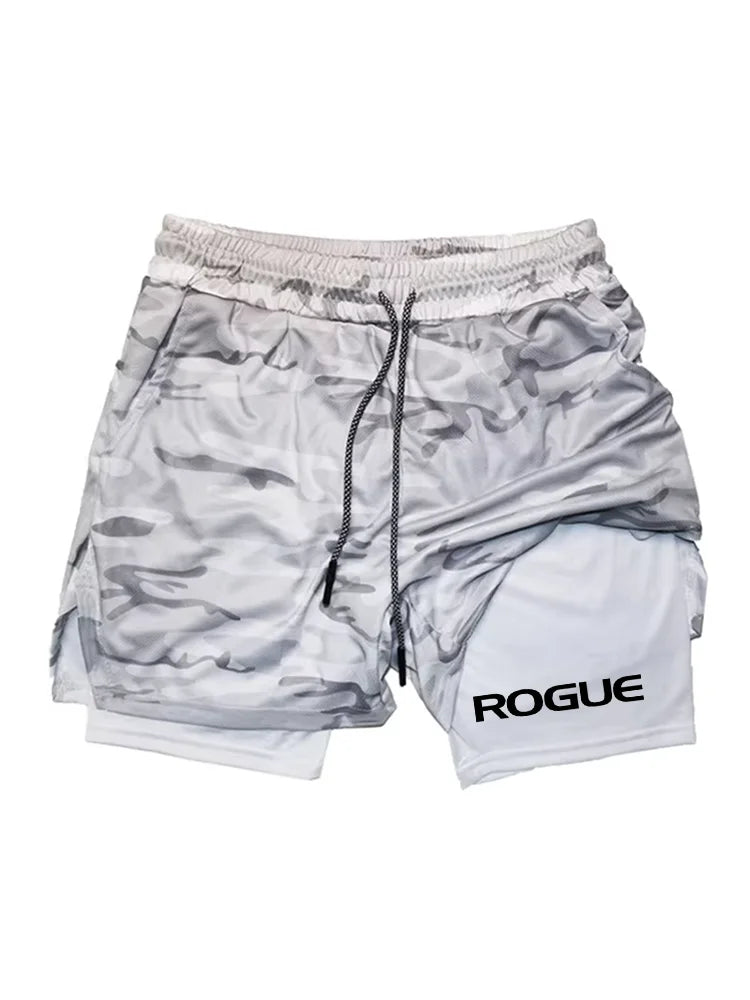 Calções esportivos masculinos berserk guts secagem rápida respirável 2 em 1 shorts de camada dupla correndo esportes fitness ginásio shorts