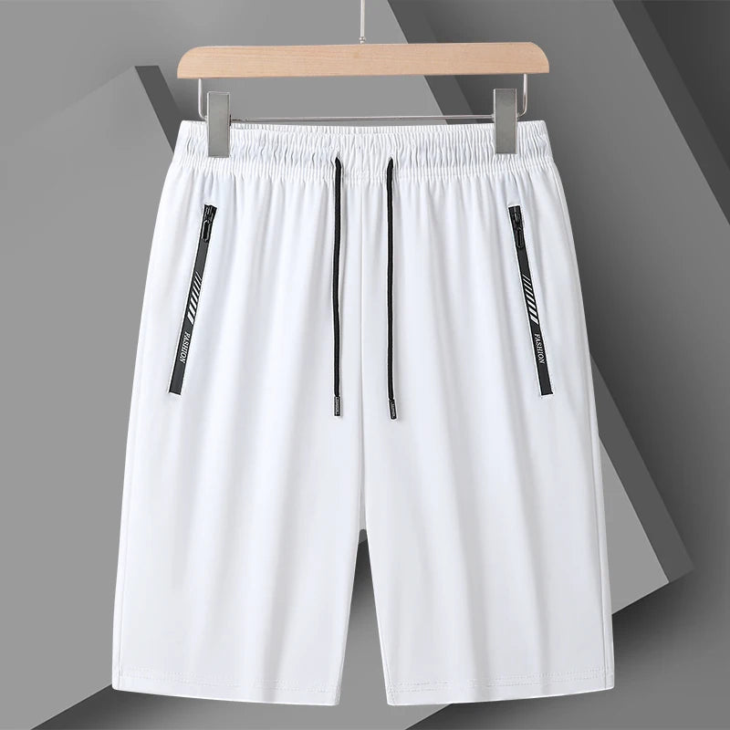 Moda casual versátil modelos de fitness esportes shorts homens verão gelo fresco tecido conforto shorts cor sólida drawstr modelos 2 pçs