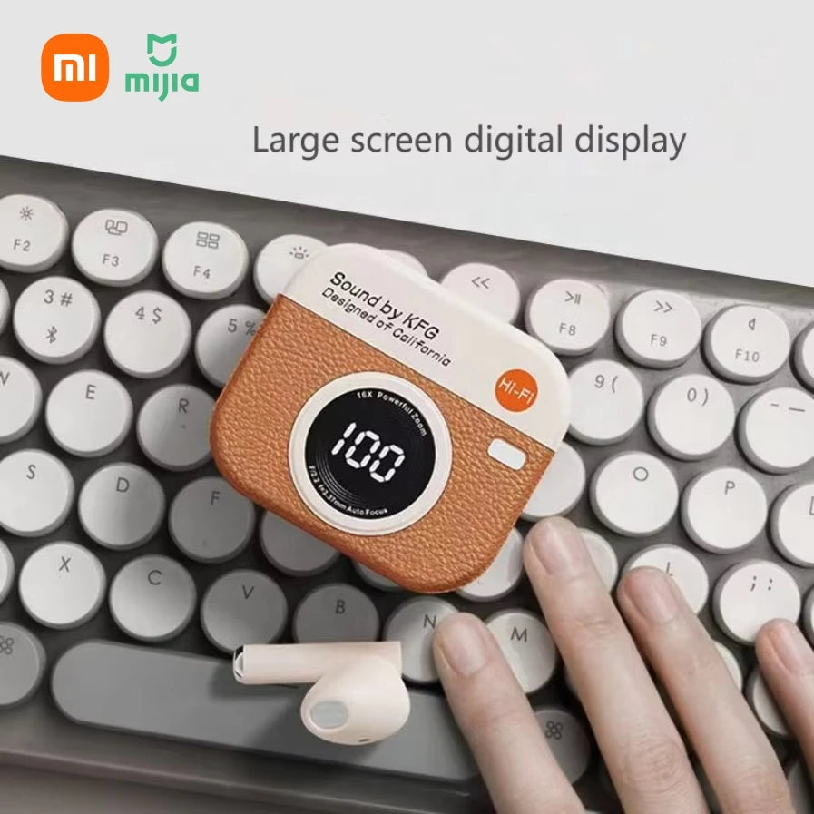 Xiaomi q86 meio no ouvido fones de ouvido sem fio criativo retro esportes redução ruído longo alcance à prova dwireless água e sweatproof