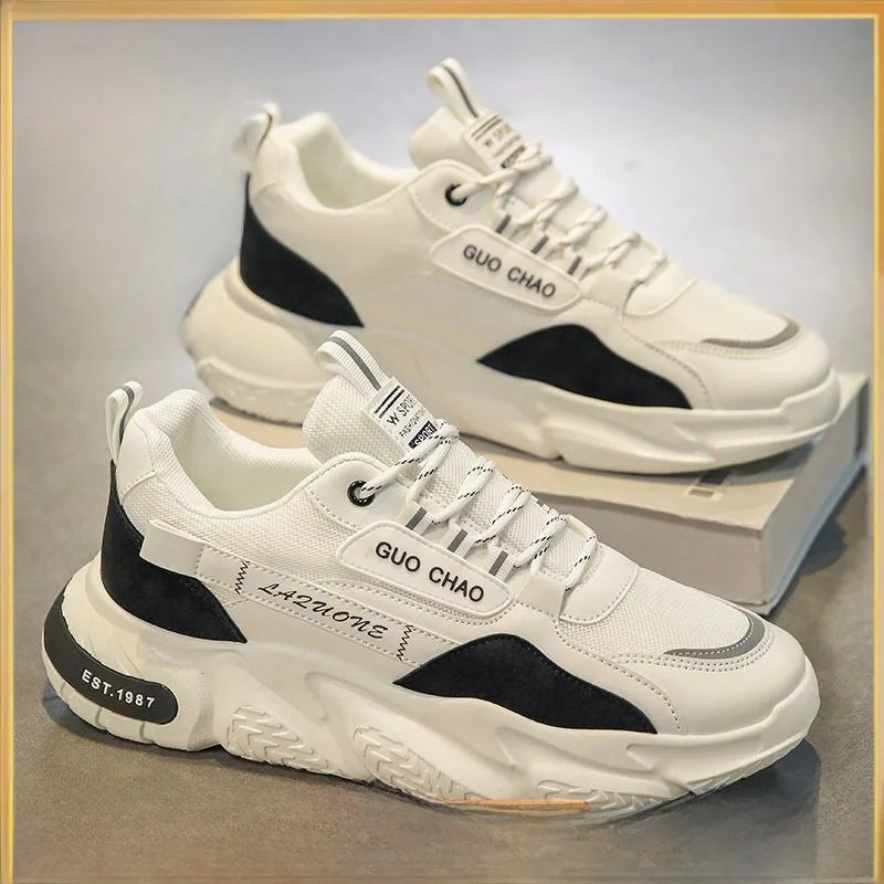 Tênis Masculino Casual de Verão com Malha Respirável, Sola ssa, Aumento de Altura, Confortável para Corrida, Estilo Slip-O...