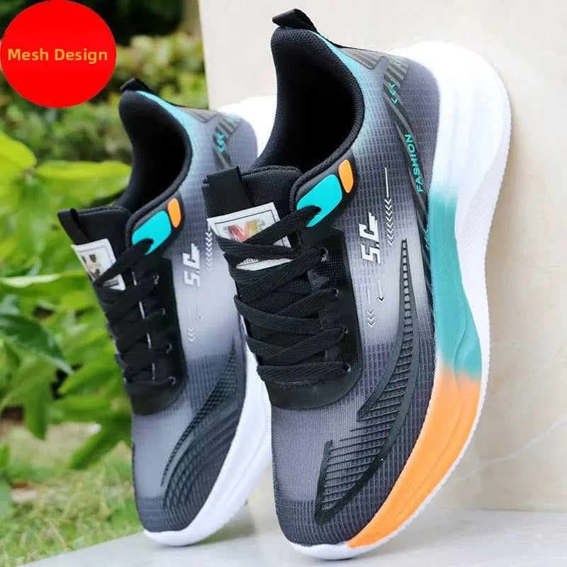 Tênis Masculino Primavera 2025 Novo Estilo para Corrida, Respirável em Malha, Sola ia, Estilo Dad Sneaker, Moderno e Versá...