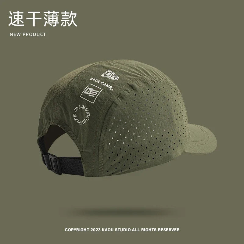 Bonés de beisebol de 5 painéis de verão para homens e mulheres boné de acampamento ao ar livre proteção solar de secagem rápida chapéu de corrida respirável chapéu de golfe