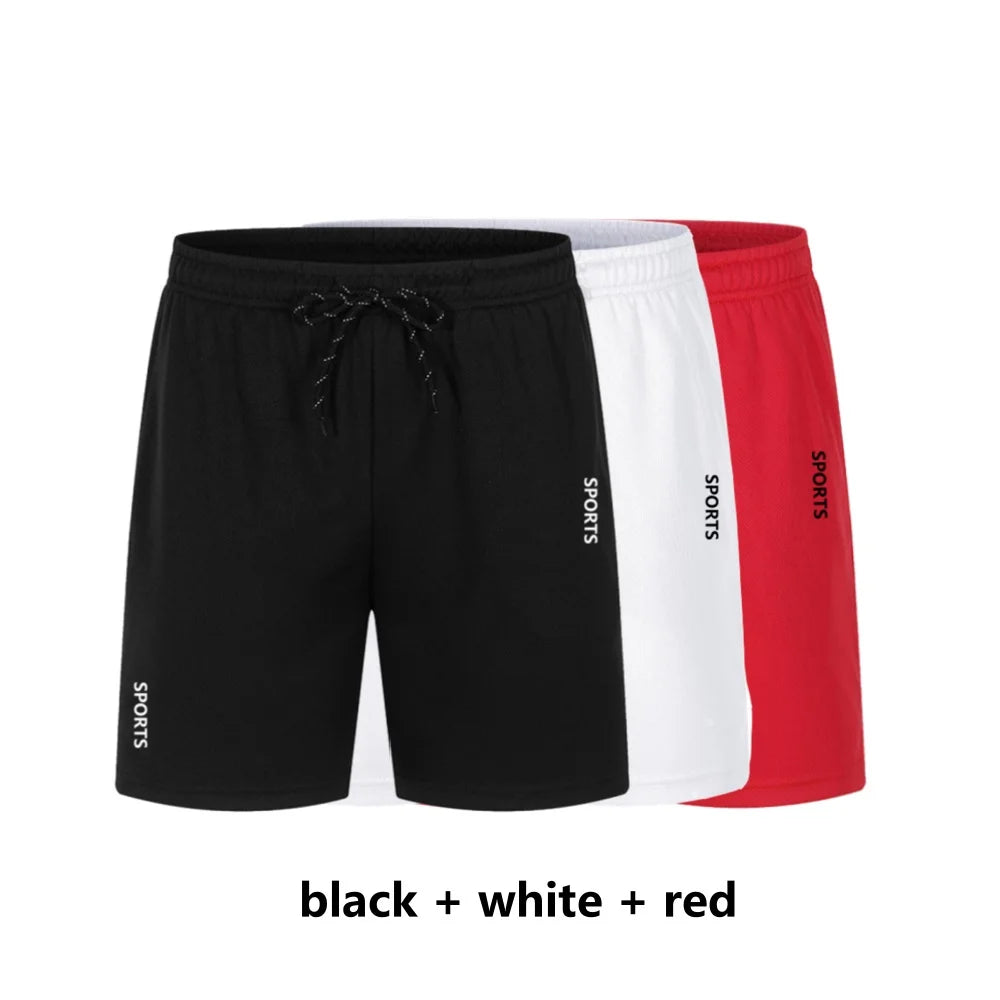 3 peças calções esportivos básicos casuais ginásio exercícios malha respirável shorts de secagem rápida correndo bottoms roupas esportivas dos homens verão