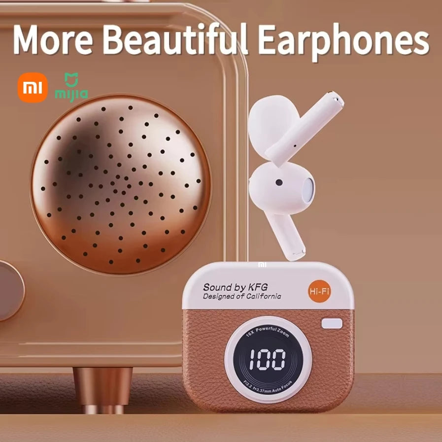 Xiaomi q86 meio no ouvido fones de ouvido sem fio criativo retro esportes redução ruído longo alcance à prova dwireless água e sweatproof