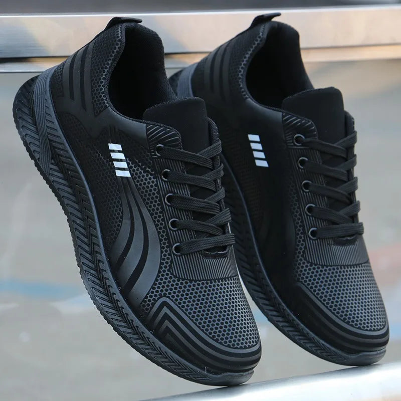 Sapatos casuais masculinos fundo io tênis de corrida impermeável antiderrapante superfície de couro primavera outono novo ...