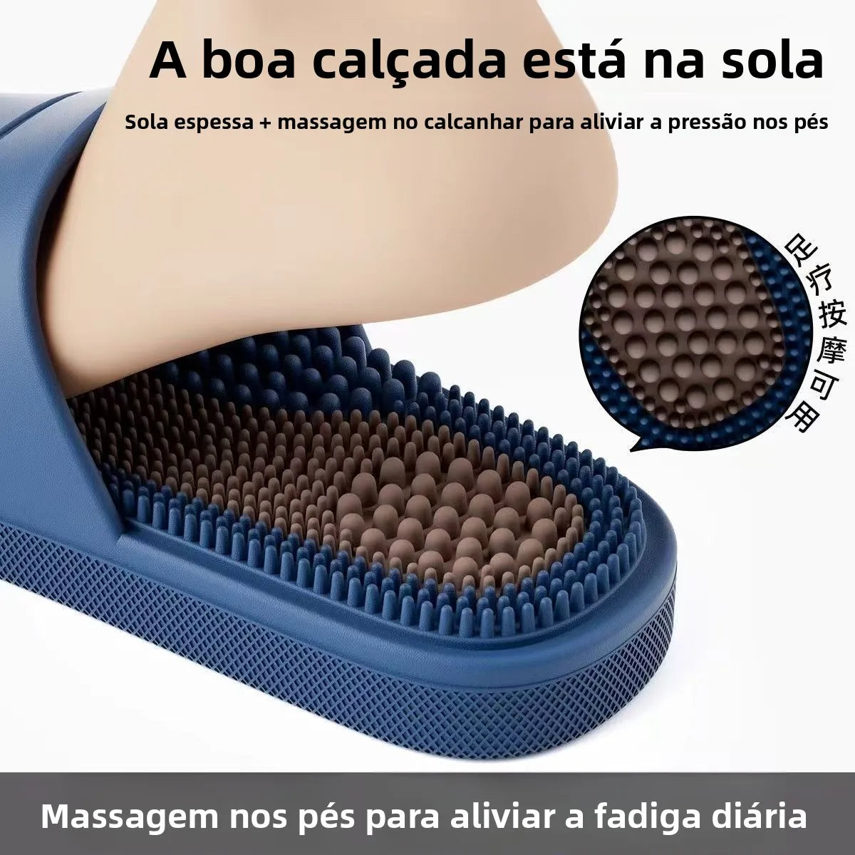 Chinelos de massagem masculinos antiderrapantes interior casa banheiro sandálias estilo simples material pvc confortável chin...