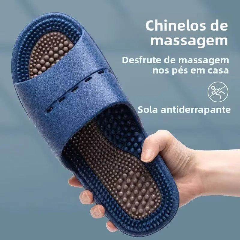 Chinelos de massagem masculinos antiderrapantes interior casa banheiro sandálias estilo simples material pvc confortável chin...