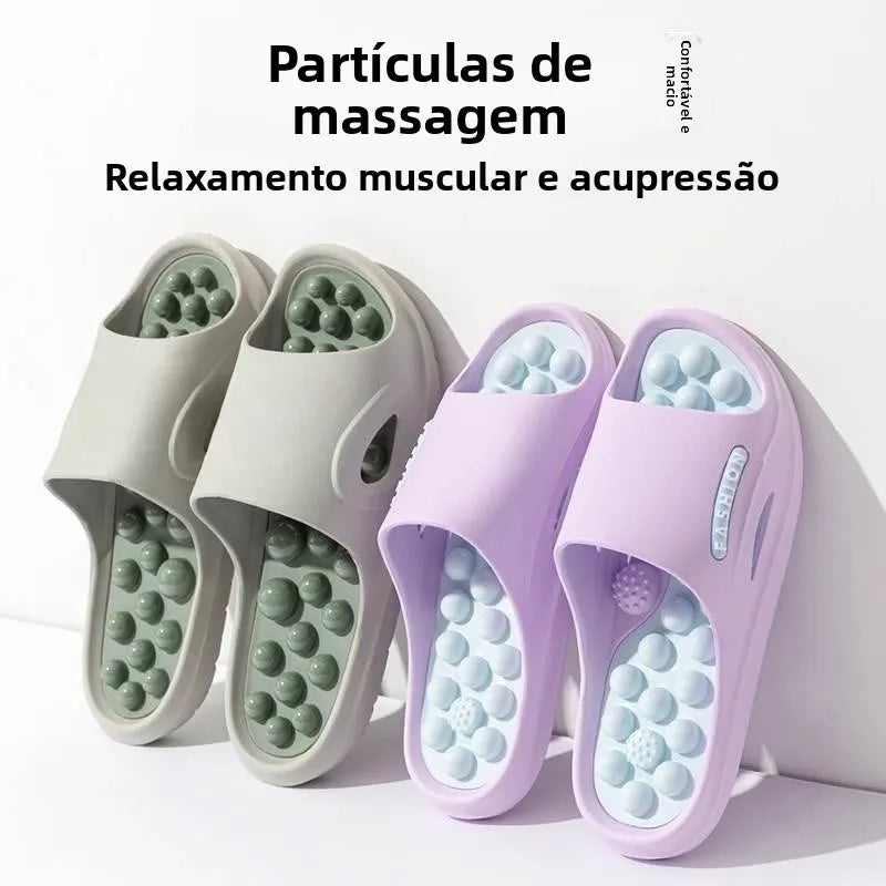 Chinelos de massagem para uso interno, para homens, uso doméstico, antiderrapante, verão, banheiro, sola de seixo, saúde, pon...
