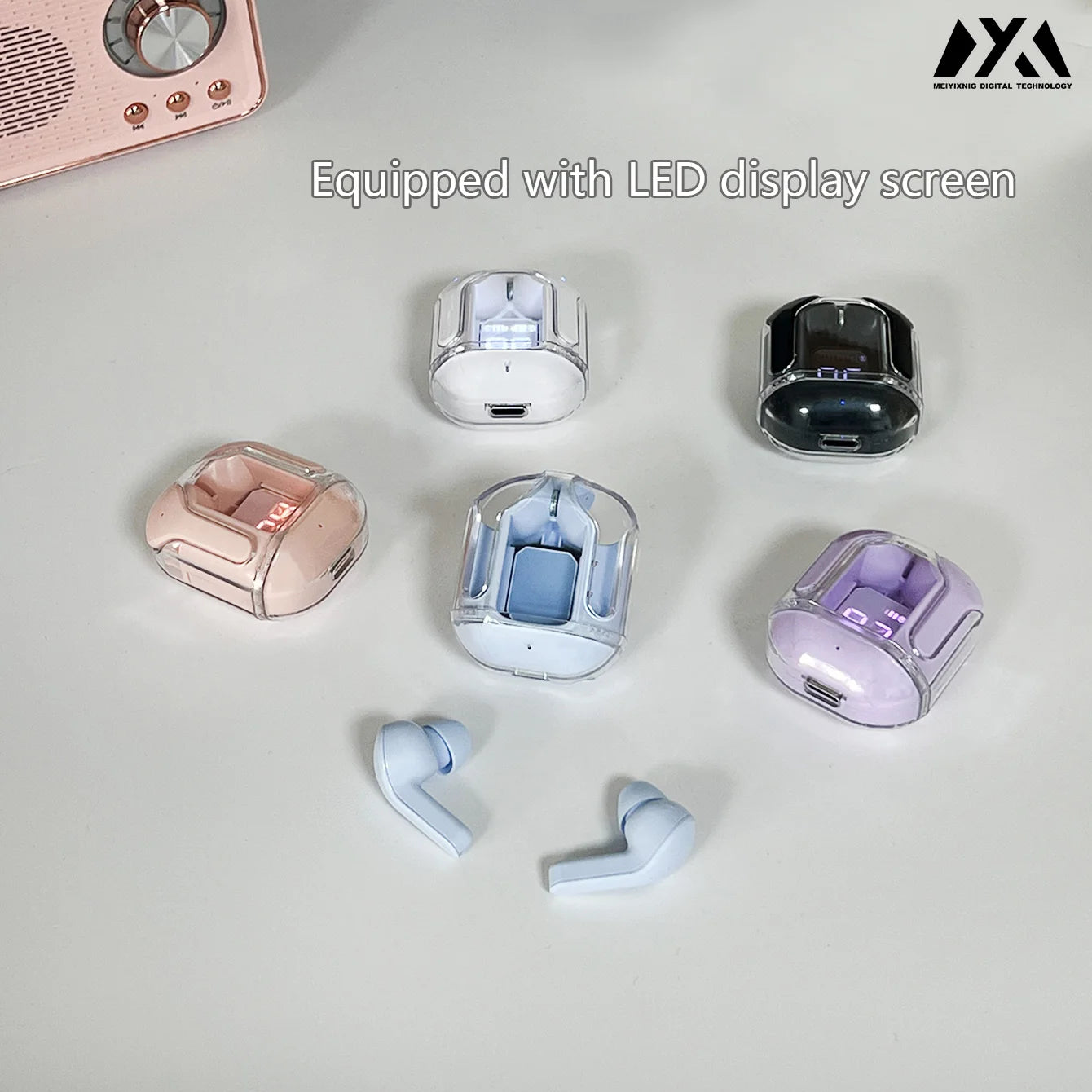 Fones de ouvido intra-auriculares AIR31 transparentes fashion ENC com cancelamento de ruído - Fones de ouvido intra-auriculares sem fio, disponíveis em várias opções de cores para C