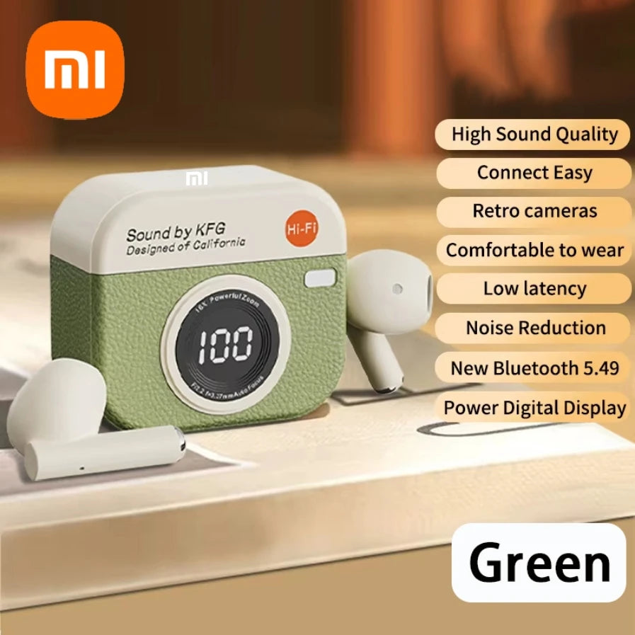 Xiaomi q86 meio no ouvido fones de ouvido sem fio criativo retro esportes redução ruído longo alcance à prova dwireless água e sweatproof