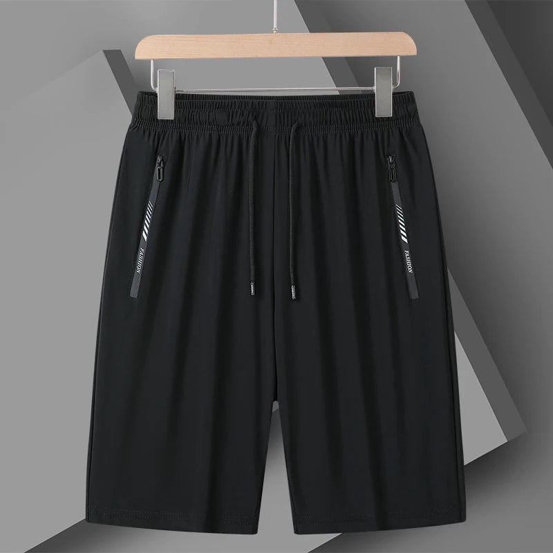 Moda casual versátil modelos de fitness esportes shorts homens verão gelo fresco tecido conforto shorts cor sólida drawstr modelos 2 pçs