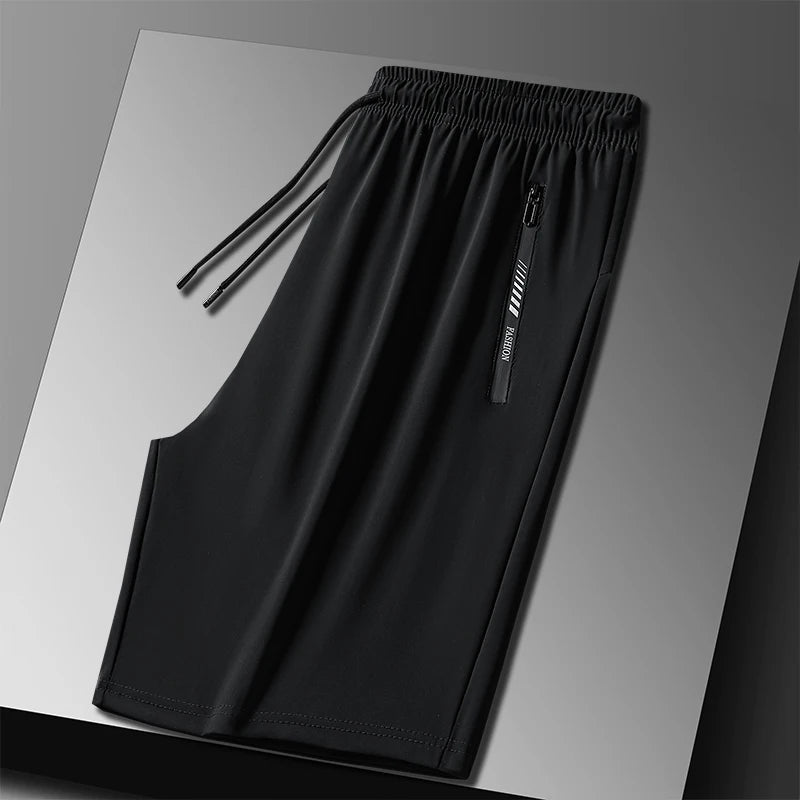 Moda casual versátil modelos de fitness esportes shorts homens verão gelo fresco tecido conforto shorts cor sólida drawstr modelos 2 pçs