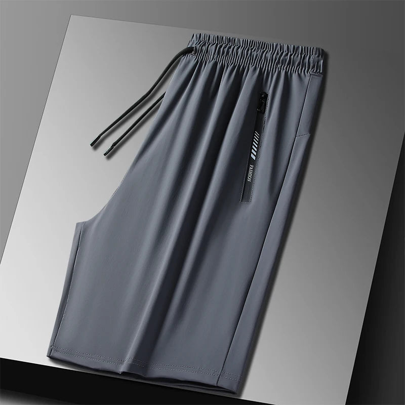 Moda casual versátil modelos de fitness esportes shorts homens verão gelo fresco tecido conforto shorts cor sólida drawstr modelos 2 pçs