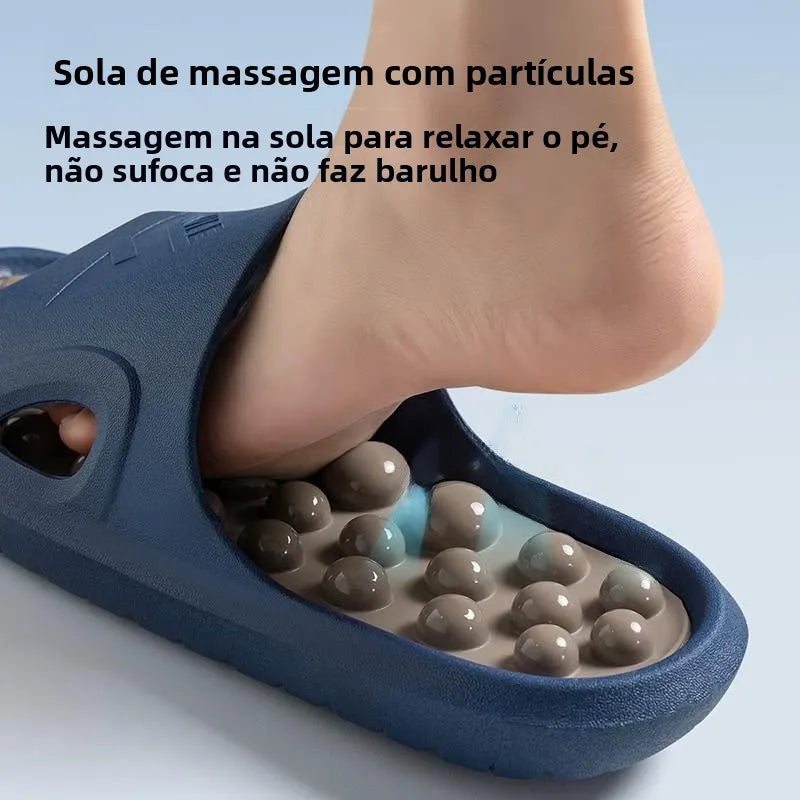 Chinelos de massagem para uso interno, para homens, uso doméstico, antiderrapante, verão, banheiro, sola de seixo, saúde, pon...