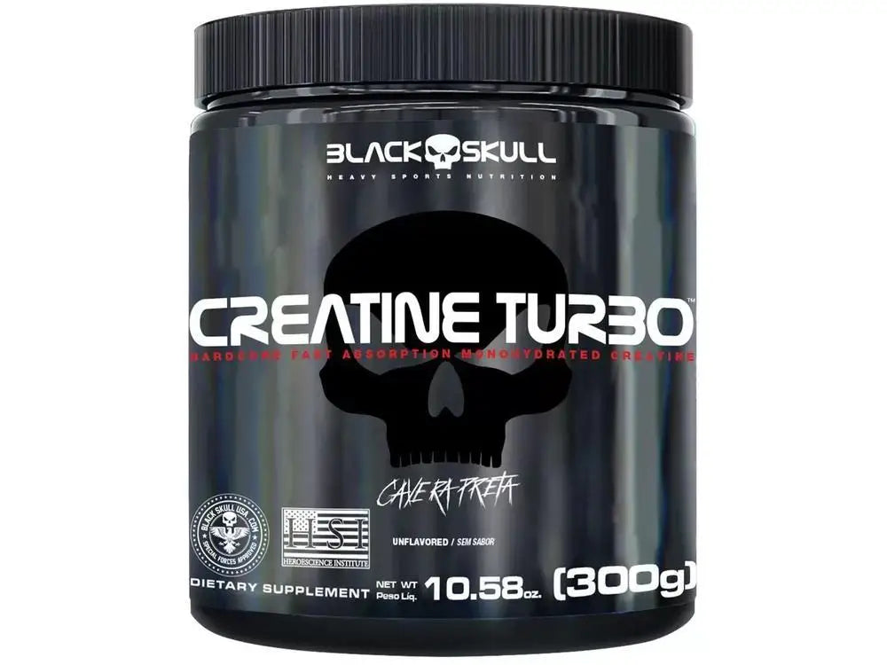 Creatina Black Skull Turbo em Pó 300g sem Sabor