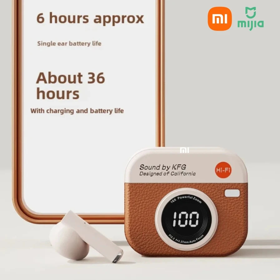 Xiaomi q86 meio no ouvido fones de ouvido sem fio criativo retro esportes redução ruído longo alcance à prova dwireless água e sweatproof